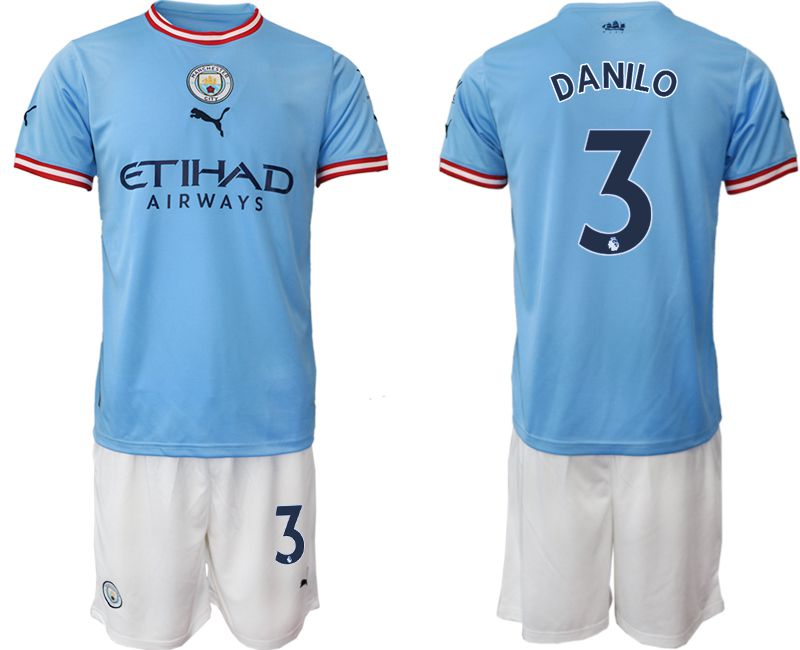 Men 2022-2023 Club Manchester City home blue #3 Soccer Jersey->manchester city jersey->Soccer Club Jersey